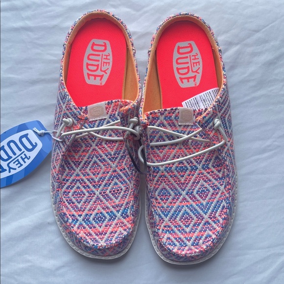 Hey Dude Colorful Geometric Slip-Ons - Picture 1 of 7